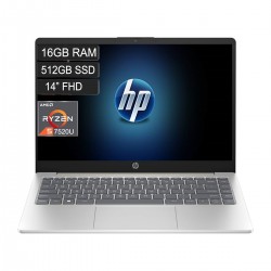 HP 14-EM0014 • AMD® Ryzen5 7520U - 4 Nucleos (Reales), SSD 512GB, RAM 8GB, AMD 610M Gi 4GB, WIN 11, FULL HD 14" • NUEVO