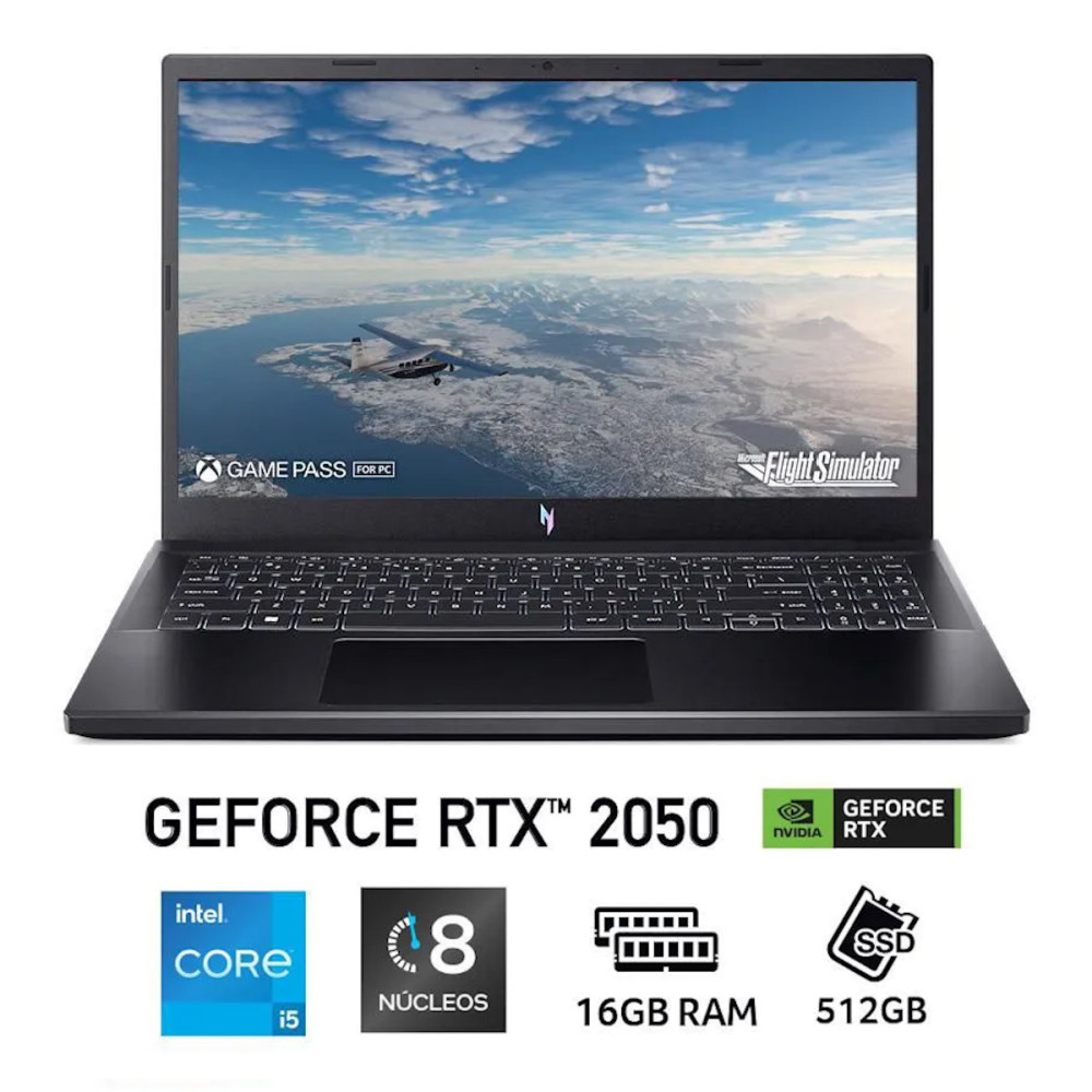 ACER NITRO ANV15-51 • Core® i5 - 13va Gen, 8-Núcleos (Reales), 512GB SSD, RAM 16GB, RTX 2050 4GB, WIN 11, FULL HD 15.6" • NUEVO ACER NITRO ANV15-51 • Core® i5 - 13va Gen, 8-Núcleos (Reales), 512GB SSD, RAM 16GB, RTX 2050 4GB, WIN 11, FULL HD 15.6" • NUEVO