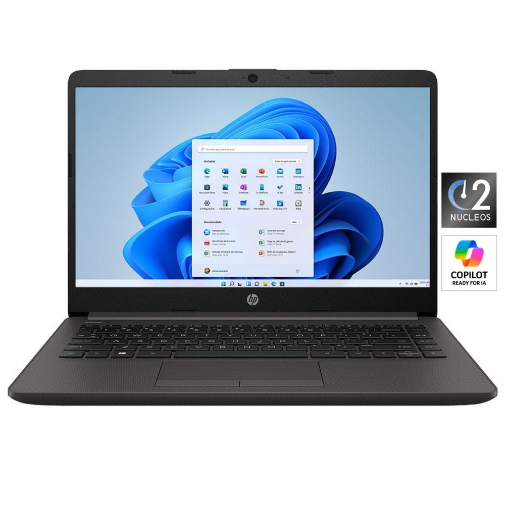 HP 240 G9 • Intel® N4500 - 2-Núcleos (Reales), 256GB SSD, RAM 8GB, Gi 4GB, WIN 11, HD 14" • NUEVO