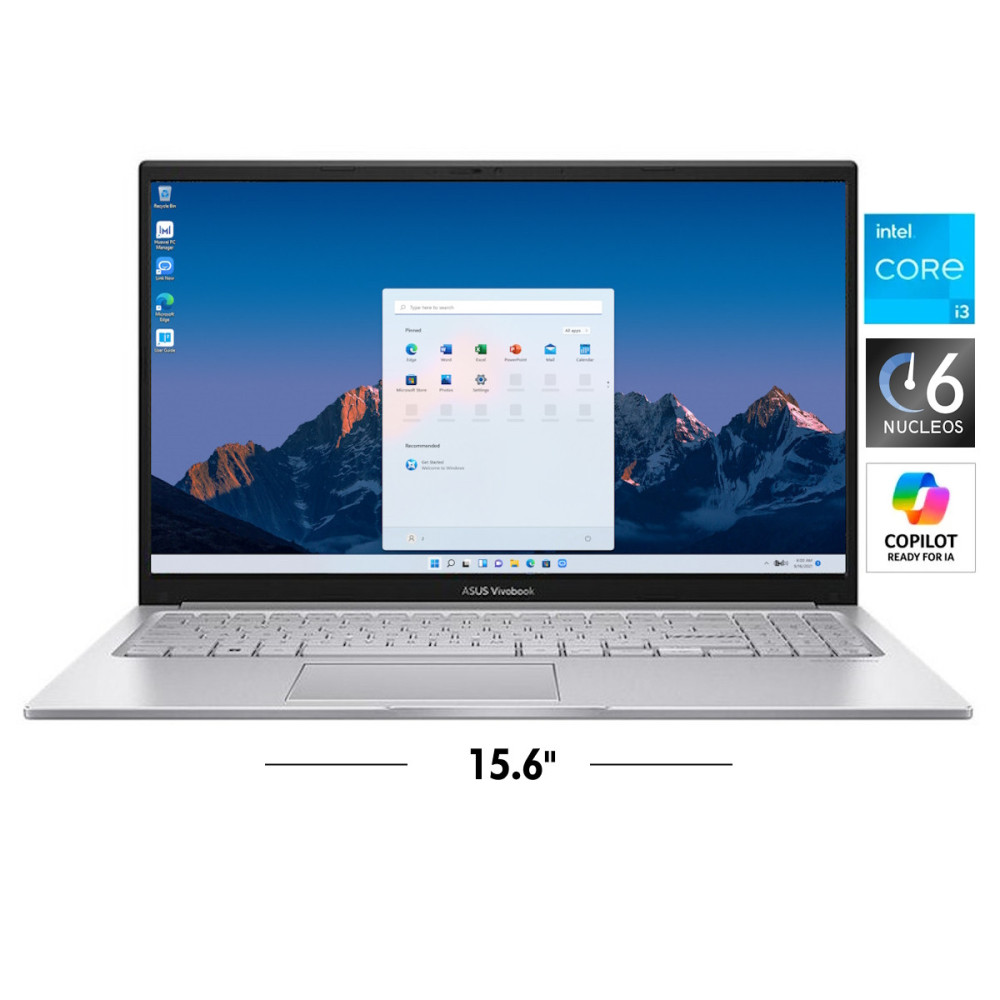 ASUS X1504 • Core® i3 - 12va Gen, 6-Nucleos (Reales), SSD 512GB, RAM 12GB, Gi 6GB, WIN 11, FULL HD 15.6" • NUEVO ASUS X1504 • Core® i3 - 12va Gen, 6-Nucleos (Reales), SSD 512GB, RAM 12GB, Gi 6GB, WIN 11, FULL HD 15.6" • NUEVO