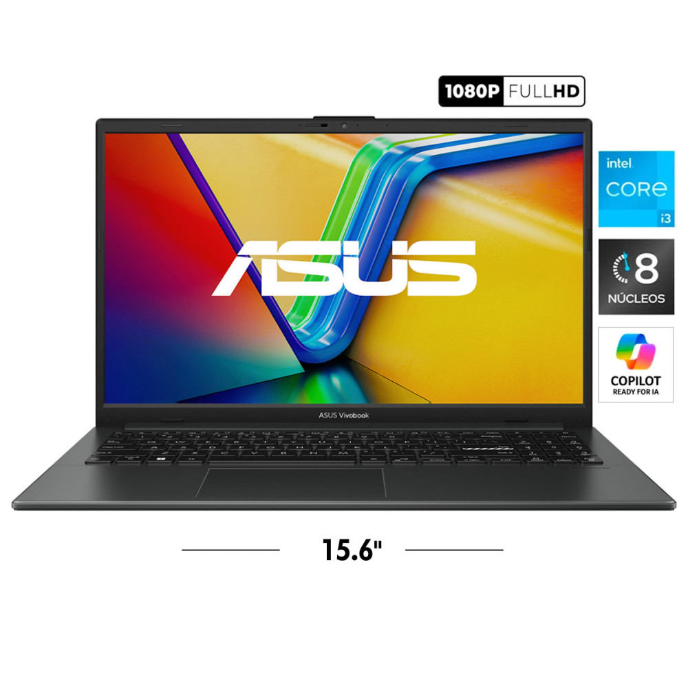 ASUS E1504 • Core® i3 - 13va Gen, 8 Nucleos (Reales), SSD 512GB, RAM 8GB, Gi 4GB, WIN 11, FULL HD 15.6" • NUEVO