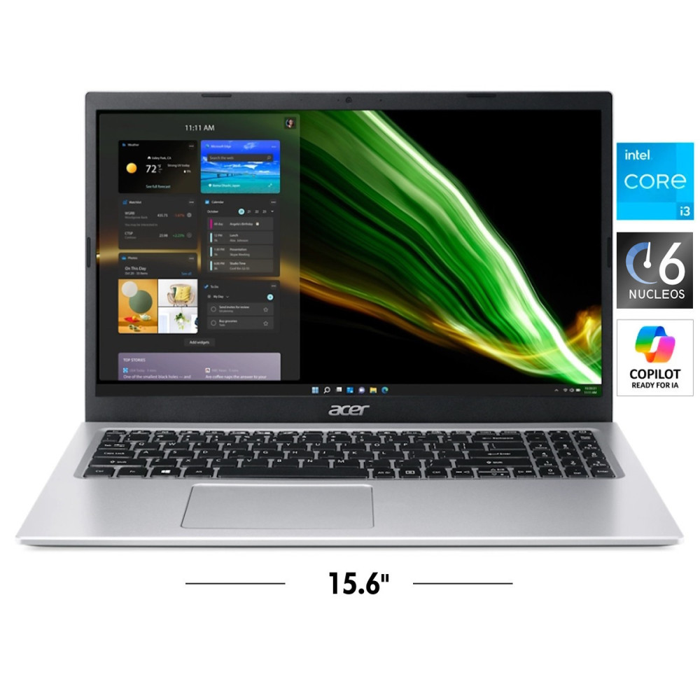 ACER A315-59 • Core® i3 - 12va, 6-Nucleos (Reales), SSD 512GB, RAM 8GB, Gi 4GB, WIN 11, FULL HD 15.6" • NUEVO