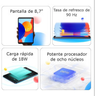 XIAOMI REDMI PAD SE • Octa-Core (2.0 GHz), 64GB SSD, 4GB RAM, HD 8.7" • NUEVA
