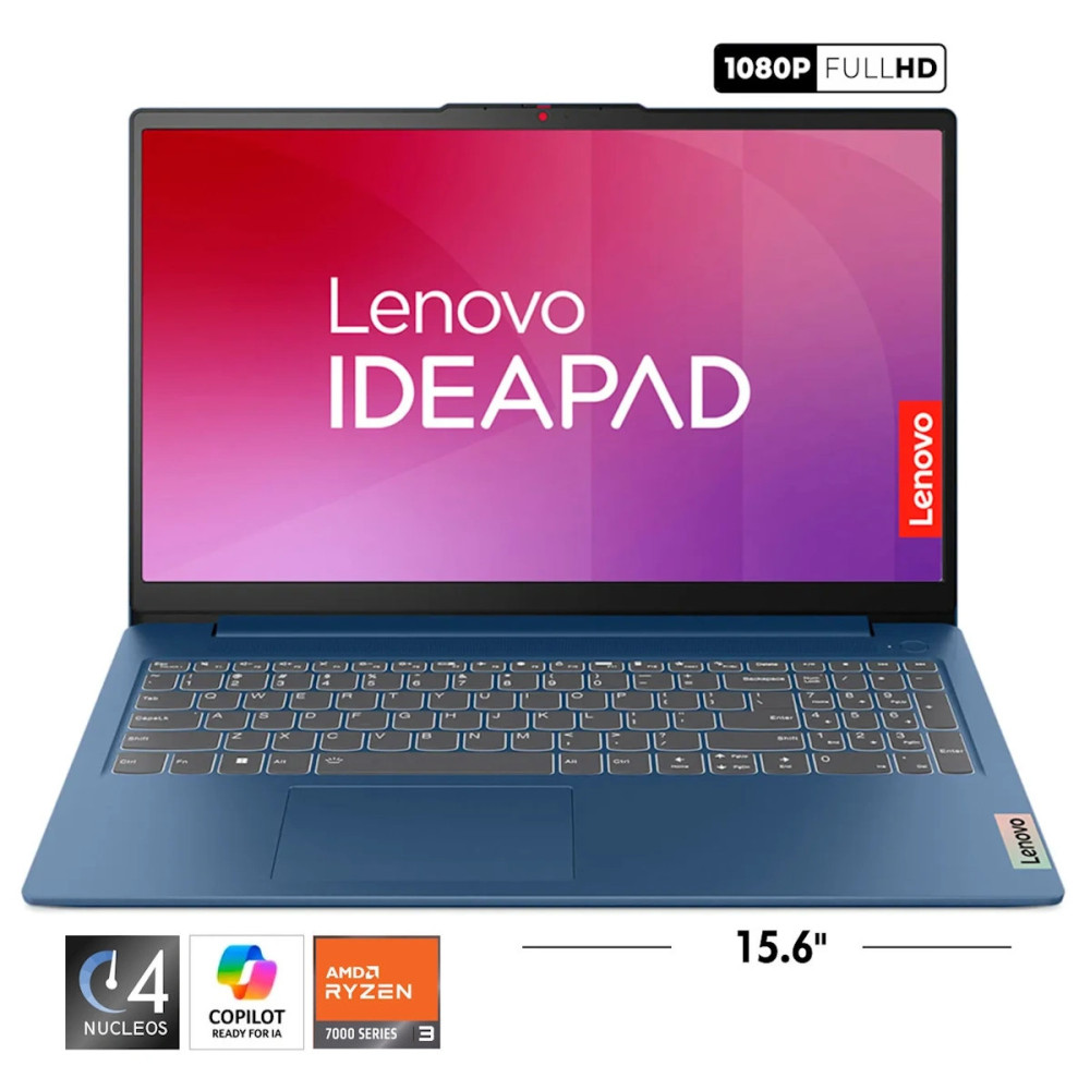 LENOVO 3 15AMN8 • AMD® Ryzen3 7320U - 4•Nucleos (Reales), SSD 512GB, RAM 8GB, Gi 4GB, WIN 11, FULL HD 15.6" • NUEVO LENOVO 3 15AMN8 • AMD® Ryzen3 7320U - 4•Nucleos (Reales), SSD 512GB, RAM 8GB, Gi 4GB, WIN 11, FULL HD 15.6" • NUEVO