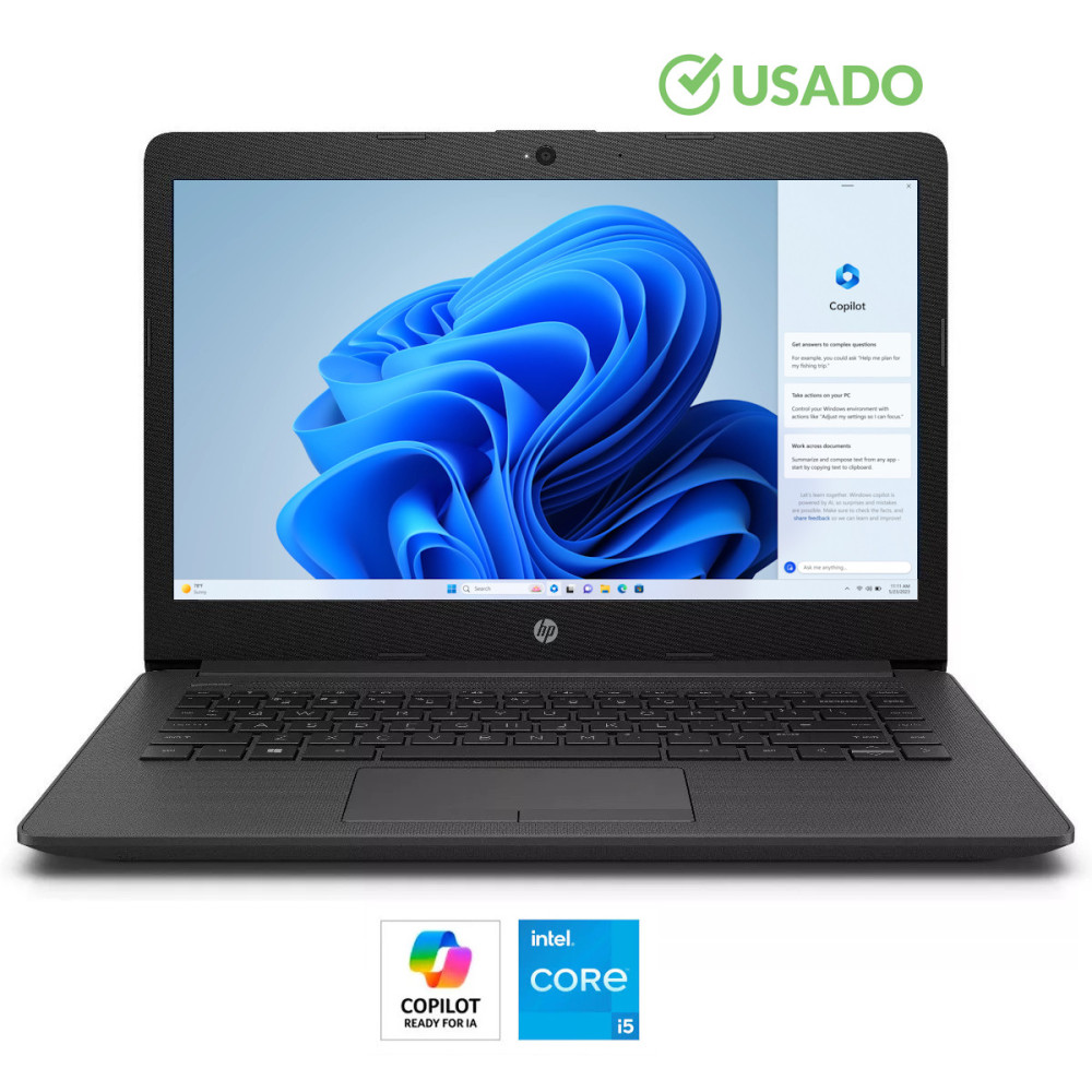 HP 240 G7 • Core® i5 - 8va Gen, 4 Núcleos (Reales) - SSD 256GB | RAM 8GB | Gi 4GB | WIN 11 Pro | HD 14" • USADO