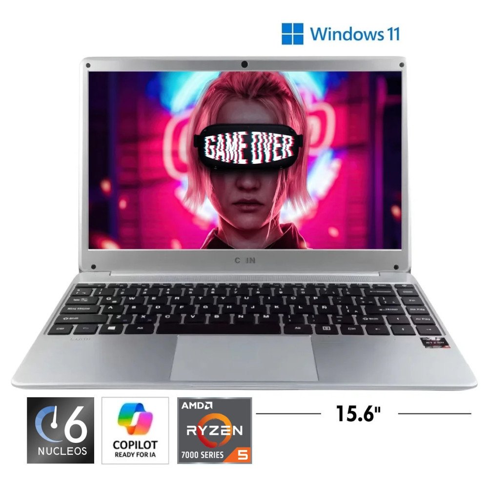 COIN LUMIR5 • AMD® Ryzen5 7430U - 6Nucleos (Reales) - SSD 512GB | RAM 16GB | Gi 8GB | WIN 11 PRO | HUELLA | HD 15.6" • NUEVO