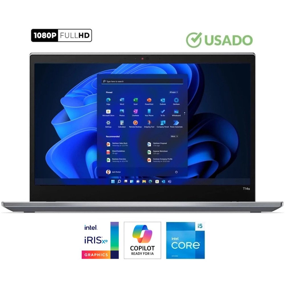 LENOVO T14S • Core® i5 - 12va Gen, 10 Nucleos (Reales) - SSD 256GB | RAM 16GB | Gi 8GB | WIN 11 Pro | TACTIL FULL HD 14" • USADO