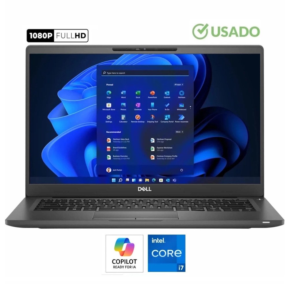 DELL 7400 • Core® i7 - 8va Gen, 4 Núcleos (Reales) - SSD 512GB | RAM 16GB | Gi 8GB | WIN 11 Pro | FULL HD 14" • USADO
