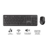 TRUST ODY • Combo Teclado + Mouse, Inalámbrico, Toque Silencioso TRUST ODY • Combo Teclado + Mouse, Inalámbrico, Toque Silencioso