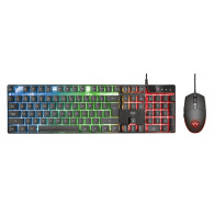 TRUST GXT838 AZOR • Combo Teclado + Mouse, Retroiluminado, Alámbrico Gamer