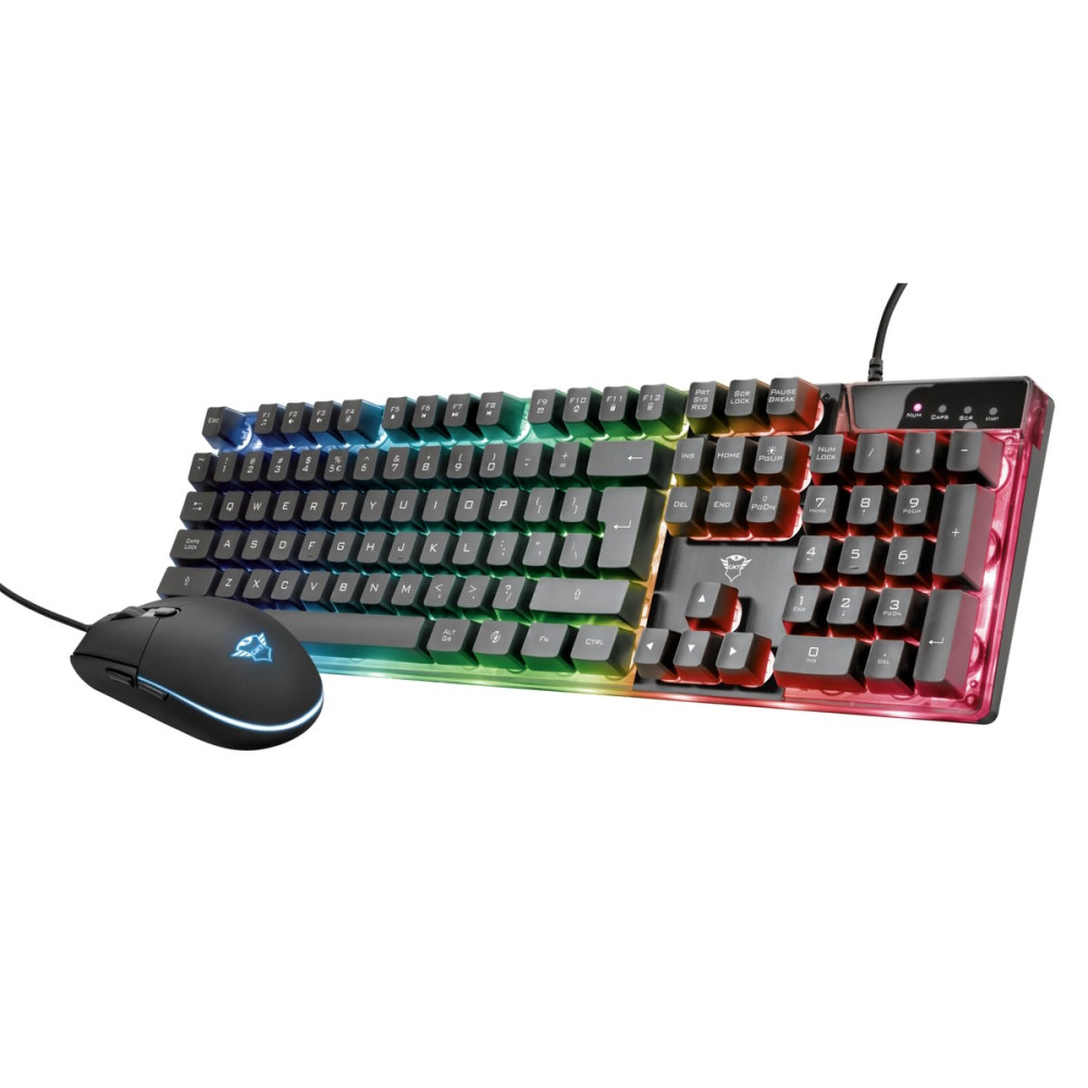 TRUST GXT838 AZOR • Combo Teclado + Mouse, Retroiluminado, Alámbrico Gamer