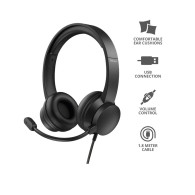 TRUST RYDO • Diadema Audifonos, Microfono Integrado, USB TRUST RYDO • Diadema Audifonos, Microfono Integrado, USB